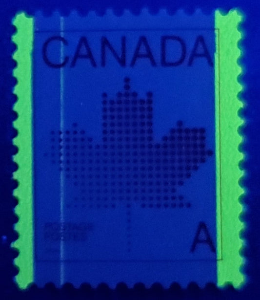 Lot 311 Canada #907iii A(30c) Red Maple Leaf, 1981 Non-Denominated 'A' Definitive, A VFNH Single On NF/MF-fl Coated Paper, Tag Streak Running Down Center Of Stamp