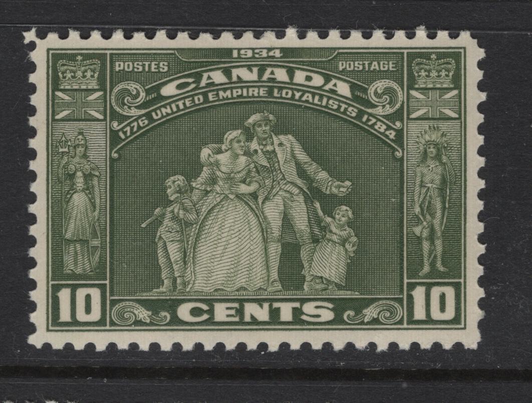 Lot 312 Canada (C)  #209 10c Light Olive Green Loyalists Statue, 1934 Loyalists Issue, A VFOG Single, Paper BABN-II, Perf 10.85x10.8