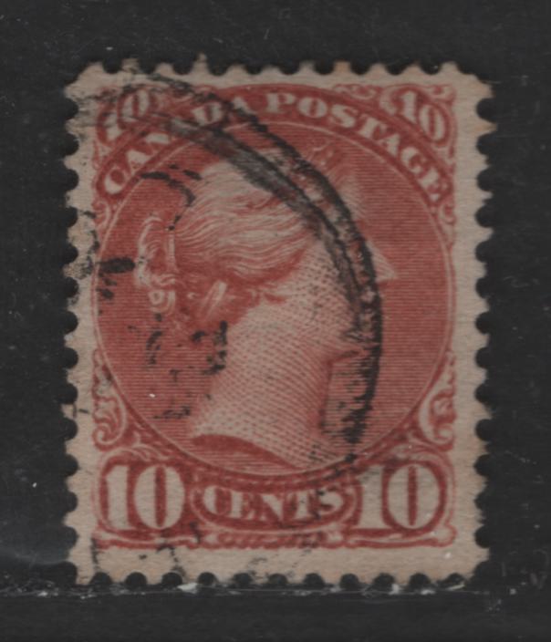 Lot 313 Canada #45 10c Brown Red Queen Victoria, 1870-1897 Small Queen Issue, A Fine Used Single Second Ottawa Printing On Horizontal Wove Paper, VF Appearance, Tiny Split in Top Margin & UR