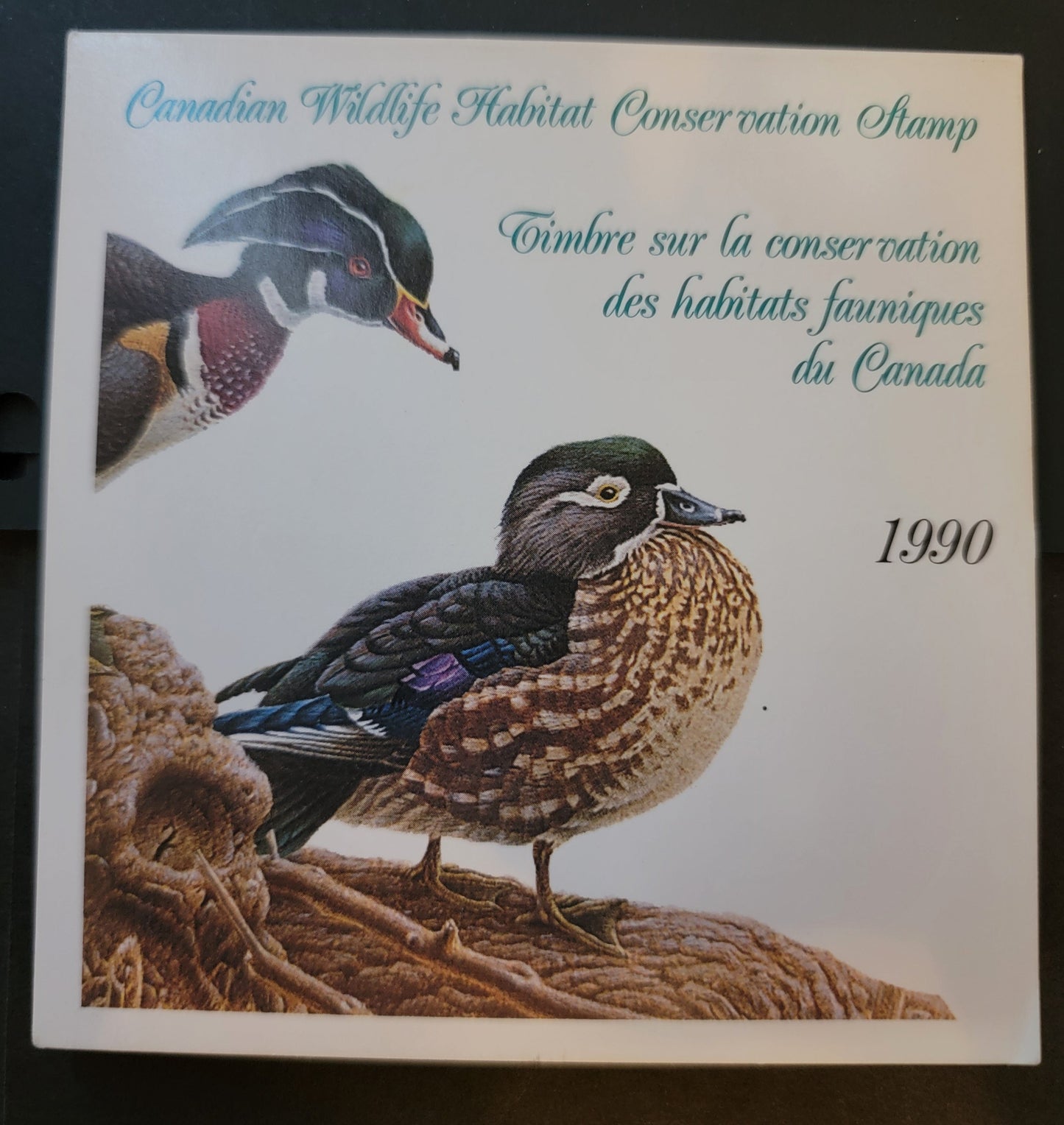 Lot 313 Canada  #FWH6 7.5 Multicoloured Wood Ducks, 1990 Federal Wildlife Habitate Conservation Issue, A VFNH Complete Booklet MF Inside Cover, LF Stamp