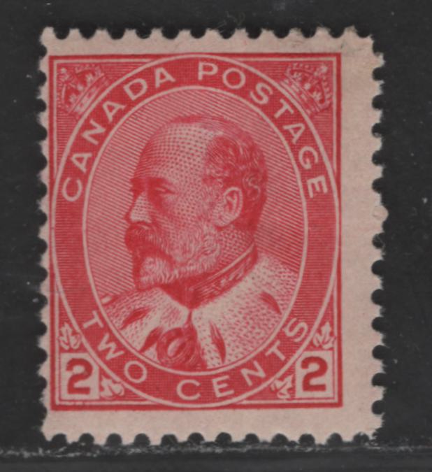 Lot 317 Canada #90 2c Carmine Rose King Edward VII, 1903-1910 King Edward VII Issue, A VGOG Single Type II Dry Printing