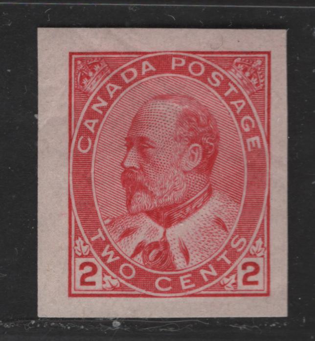 Lot 318 Canada #90A 2c Rose Carmine King Edward VII, 1903-1910 King Edward VII Issue, A VGNH Single Imperf, Type II