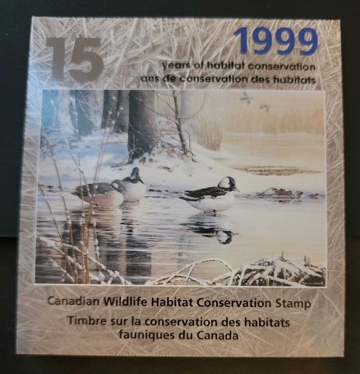 Lot 322 Canada  #FWH15 8.5 Multicoloured Bufflehead Ducks, 1999 Federal Wildlife Habitate Conservation Issue, A VFNH Complete Booklet DF Inside Cover, NF Stamp