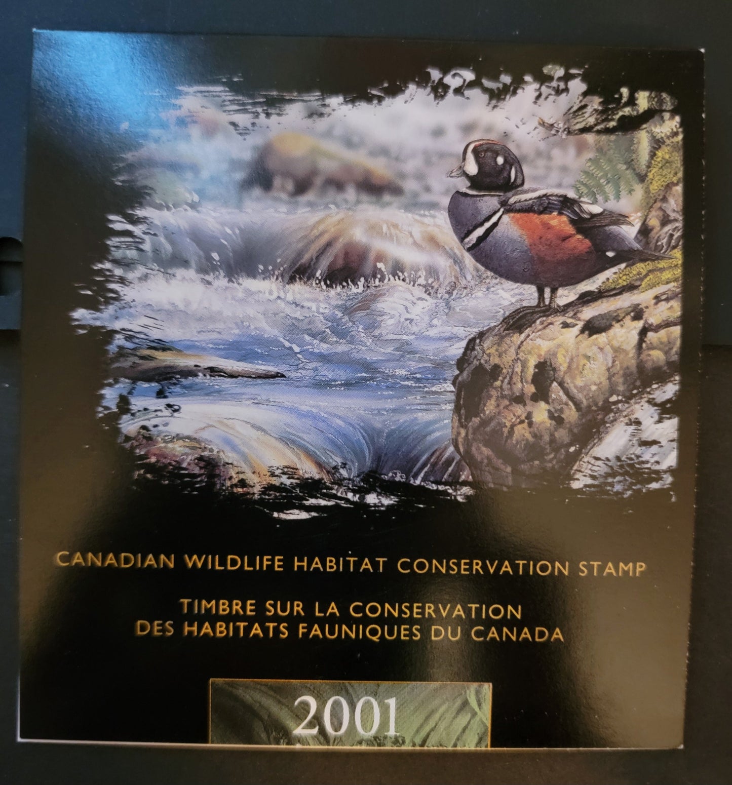 Lot 324 Canada  #FWH17 8.5 Multicoloured Harlequin Duck, 2001 Federal Wildlife Habitate Conservation Issue, A VFNH Complete Booklet LF Inside Cover, DF Stamp