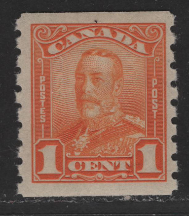 Lot 327 Canada #160 1c Orange King George V, 1928-1929 Scroll Issue, A VFOG Single