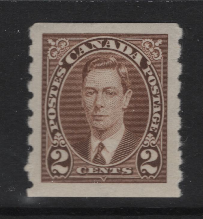 Lot 328 Canada SC#239 2c Brown King George VI, 1938-1942 Mufti Issue, A VFNH Single Rotary Bar Perforation, Paper/Gum Type CBN-AAA