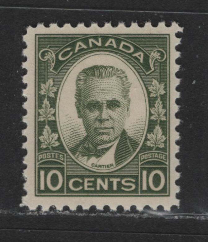 Lot 330 Canada #190 10c Olive Green Georges Etienne Cartier, 1931-1935 Arch Issue, A VFNH Single 1934 Printing With Satin Cream Gum