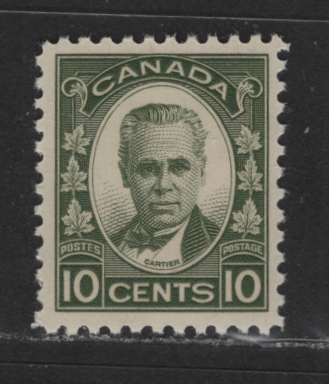 Canada #190 10c Olive Green Georges Etienne Cartier, 1931-1935 Arch Issue, A VFNH Single 1934 Printing With Satin Cream Gum