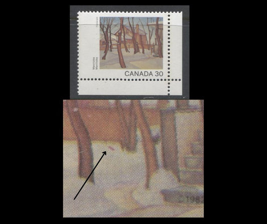 Lot 330 Canada #966i 30c Multicoloured Manitoba, 1982 Canada Day Issue, A VFNH Single, With Log in Snow Variety, Tertiary, NF/NF Paper