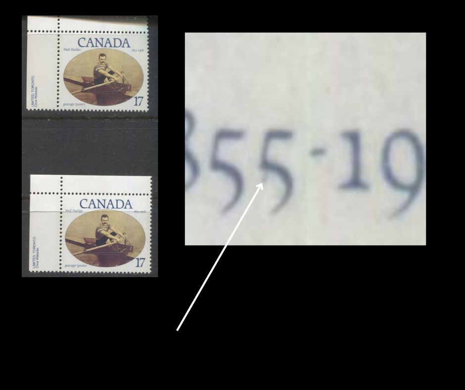 Lot 331 Canada #862var 17c Multicoloured Ned Hanlan Rowing, 1980 Ned H ...