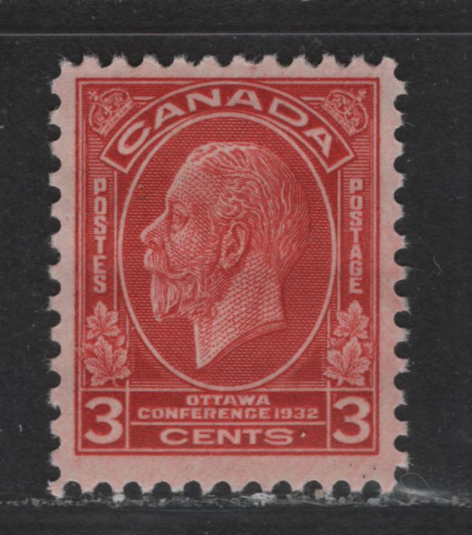 Canada #192 3c Deep Red King George V, 1932 Ottawa Conference Issue, A VFNH Single