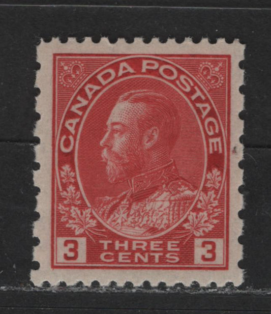 Canada #184 3c Carmine Red King George V, 1931 Admiral Provision Issue, A VFNH Single Perf. 12 x 8