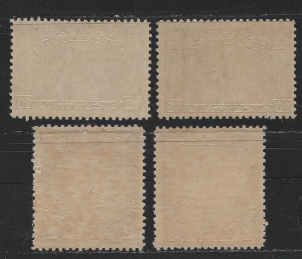 Canada #209-210 2c & 10c Red Brown - Greyish Olive Green Loyalists Statue & NB Seal, 1934 United Empire Loyalists & Founding Of NB Issues, 4 Fine NH Singles Two Different Printings Of Each In Different Shade & Gum Types