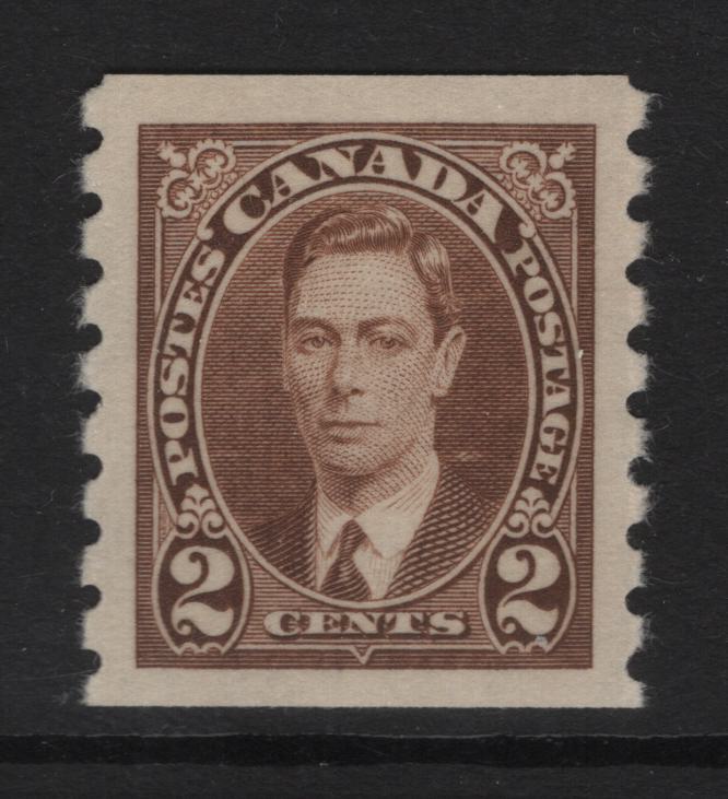 Lot 336 (C) Canada SC#239 2c  Brown King George VI, 1938-1942 Mufti Issue, A VFNH Single Rotary Bar Perforation, Paper/Gum Type CBN-EEE