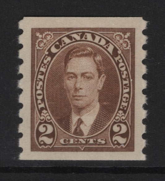 Lot 336 (C) Canada SC#239 2c  Brown King George VI, 1938-1942 Mufti Issue, A VFNH Single Rotary Bar Perforation, Paper/Gum Type CBN-EEE