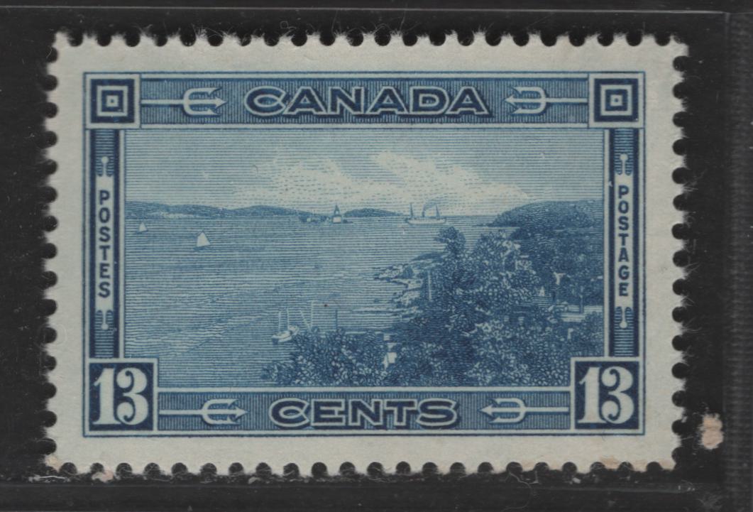 Lot 340 Canada #242 13c Blue Halifax Harbour, 1938-1942 Mufti Issue, A SUP NH Single Vertical Wove Paper With Horizontal Mesh