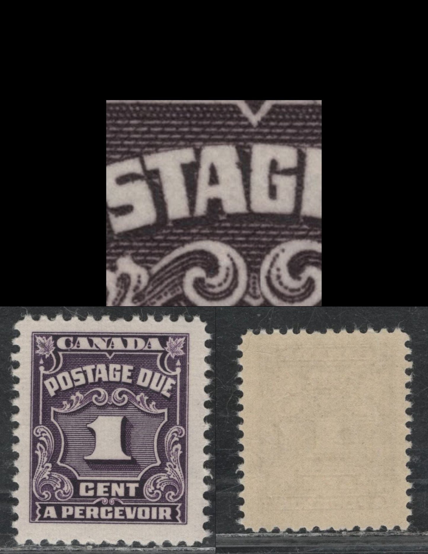 Lot 340 Canada (C)#J15var 1c Deep Violet , 1935-1965 4th Postage Due Issue, A VFNH Single, CBNE-H Paper, Perf 12.1x12, Showing Small Burr On A Of Postage, Varieties Of Any Kind Are Seldom Seen On This Issue.