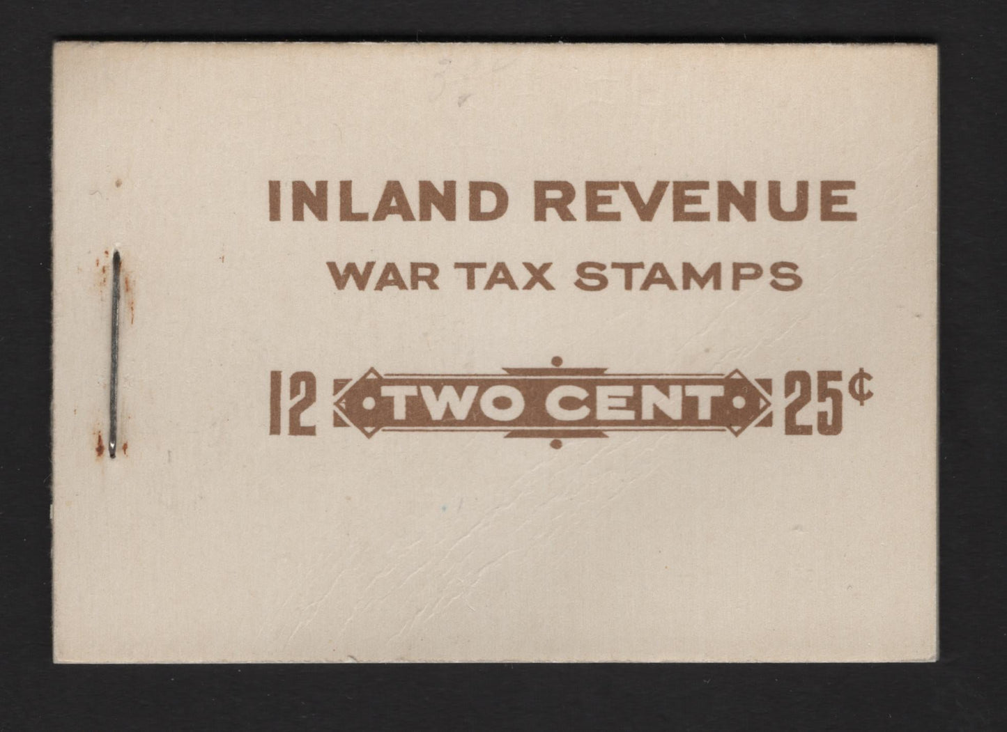 Lot 341 Canada SC#FX36b 2c Blue Framed Numeral, 1915-1933 Two Leaf Excise Tax Issue, A Fine NH Complete Booklet Containing 2 Panes of 6, Paper/Gum Type ABN-M