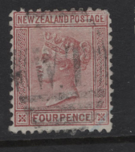 Lot 341 New Zealand (C) SG#182 4d Maroon Queen Victoria, 1874-1878 First Sideface Issue, A Very Fine Used Single, Comb Perf 12x11.5, VF Centering For This Issue