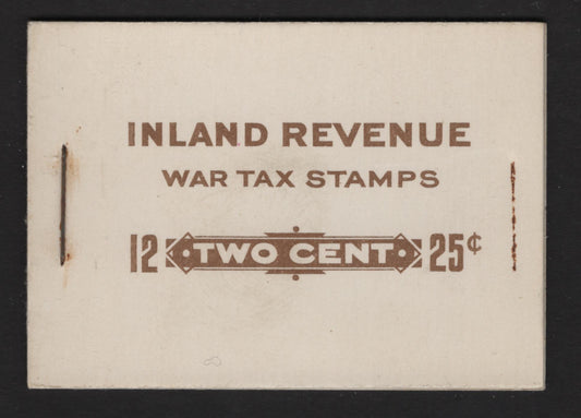 Lot 342 Canada SC#FX36b 2c Blue Framed Numeral, 1915-1933 Two Leaf Excise Tax Issue, A Fine NH Complete Booklet Containing 2 Panes of 6, Paper/Gum Type ABN-M