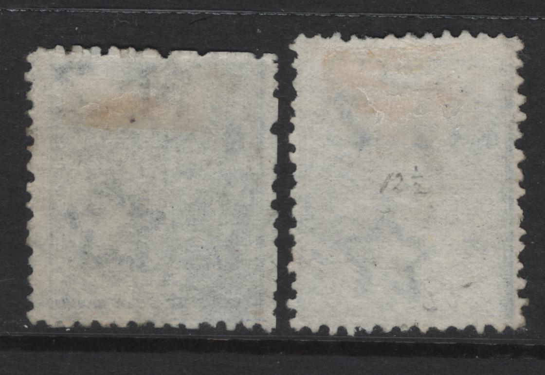 Lot 342 New Zealand (C) SG#156 6d Blue & Deep Blue Queen Victoria, 1874-1878 First Sideface Issue, 2 Very Fine Used Singles, Line Perf 12.5, VF Centering For This Issue