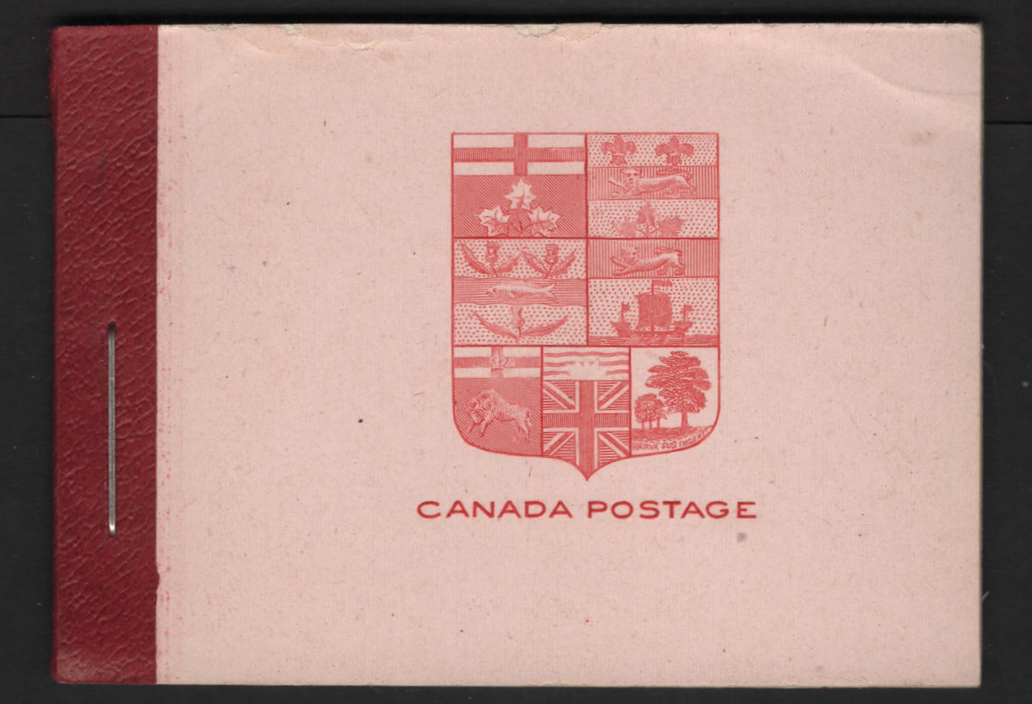 Lot 343 Canada SC#BK5d 2c Carmine Red King George V, 1911-1928 Admiral Issue, A Fine NH Complete Booklet Containing 2 Panes of 6, Paper/Gum Type ABN-B, Small Type 2 Text, Emblem On Cover Is Carmine-Lake
