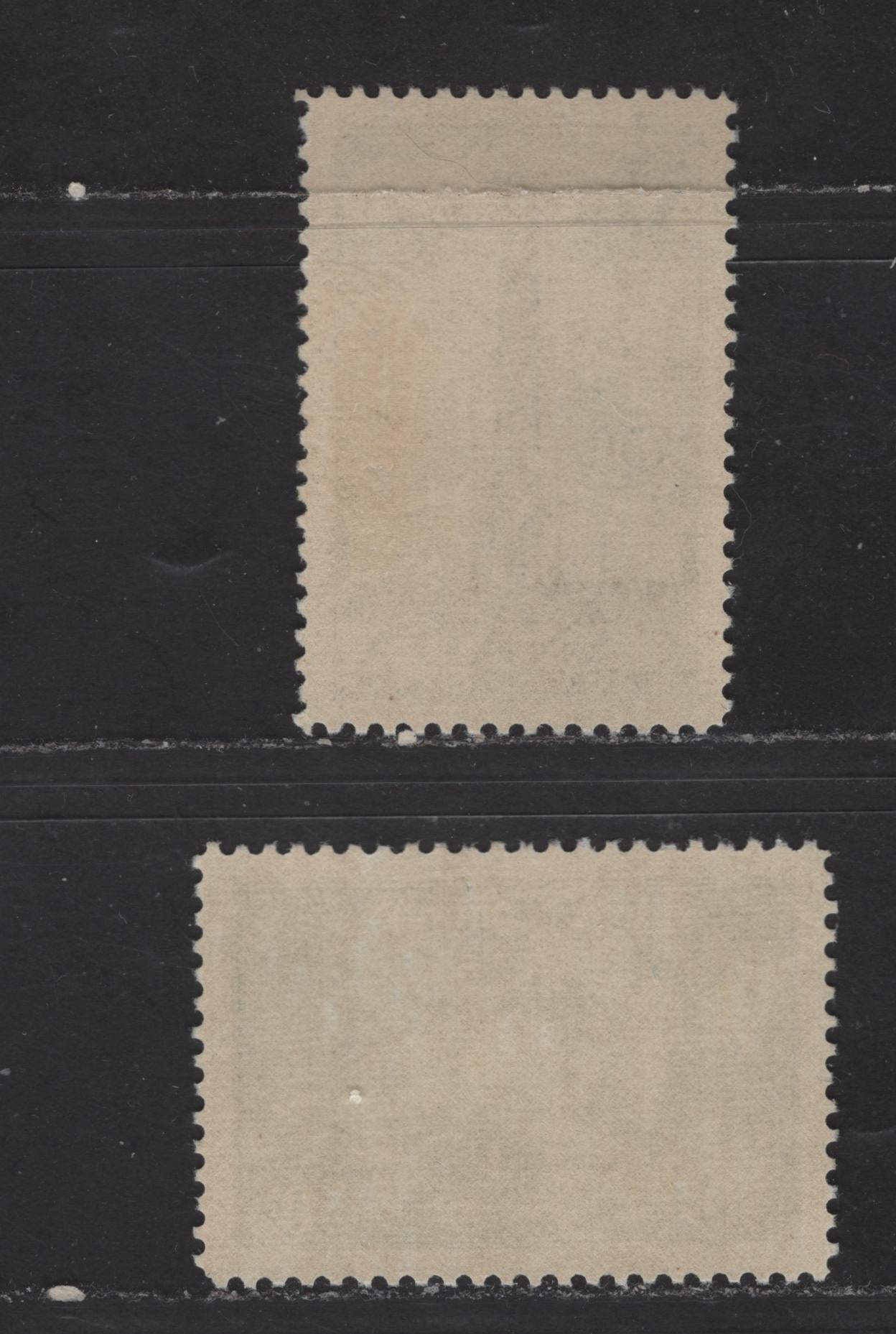 Lot 110 Canada #294, 321 50c-$1 Deep Dull Bluish Green & Grey-Black Oil Wells & Totem Pole, 1950-1953 Natural Resources & Karsh Issue, 2 VFOG Singles On Horizontal Ribbed Paper With Cream Semi-Gloss Gum