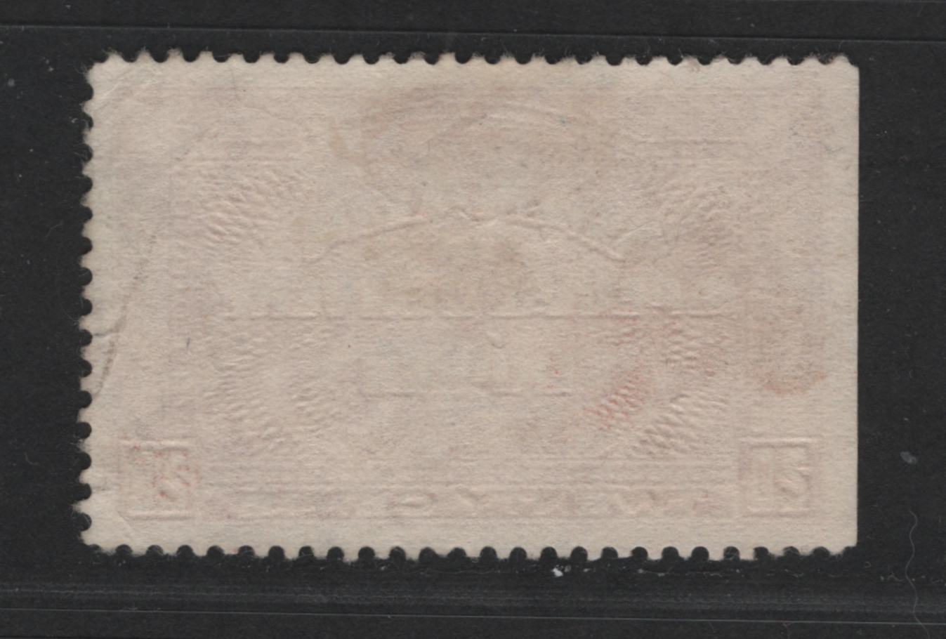 Canada #E4 20c Dull Brownish Vermilion Engine Turned Pattern, 1930-1932 Arch Issie, A Fine Used Single Beautifully Centered, Small Die Flaw At LL, Very Tiny Corner Crease At LR