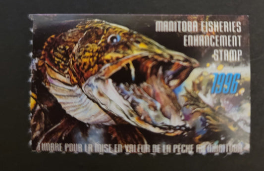 Lot 359 Canada - Province of Manitoba #MBF4  Multicoloured Monarch Of The Marshland, 1996 Manitoba Fisheries Enhancement, A VFNH Single ON HF Paper