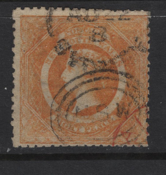 Lot 368 Australia - New South Wales (C) SG#167a 8d Red Orange Queen Victoria, 1860-1872 Diadem Issue, A Fine Used Single, Perf 13