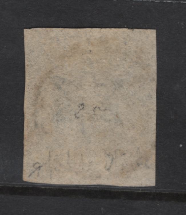 Lot 372 Barbados (C)  SG#54 1/- Black Britannia, 1872 Britannia Issue, A Fine Used Imperf Single, Small Star Wmk, Margins Clear All Around, But Close.