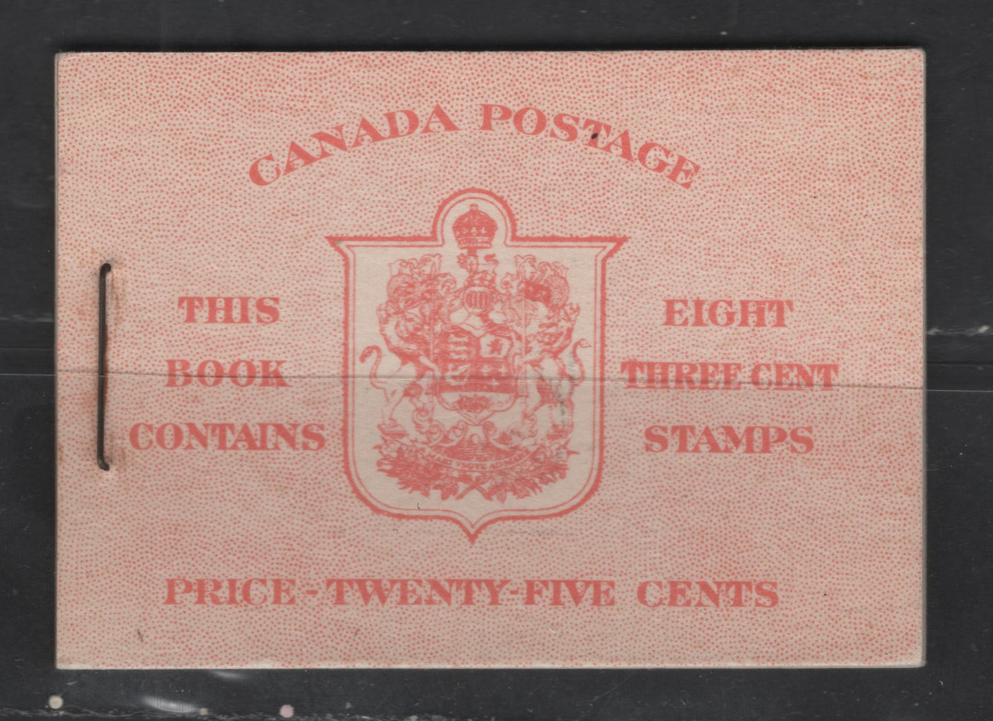 Lot 374 Canada #BK34 3c Carmine King George VI, 1942-1949 War Issue, A VFNH Complete Booklet Vertical Ribbed Paper, Cream Gum