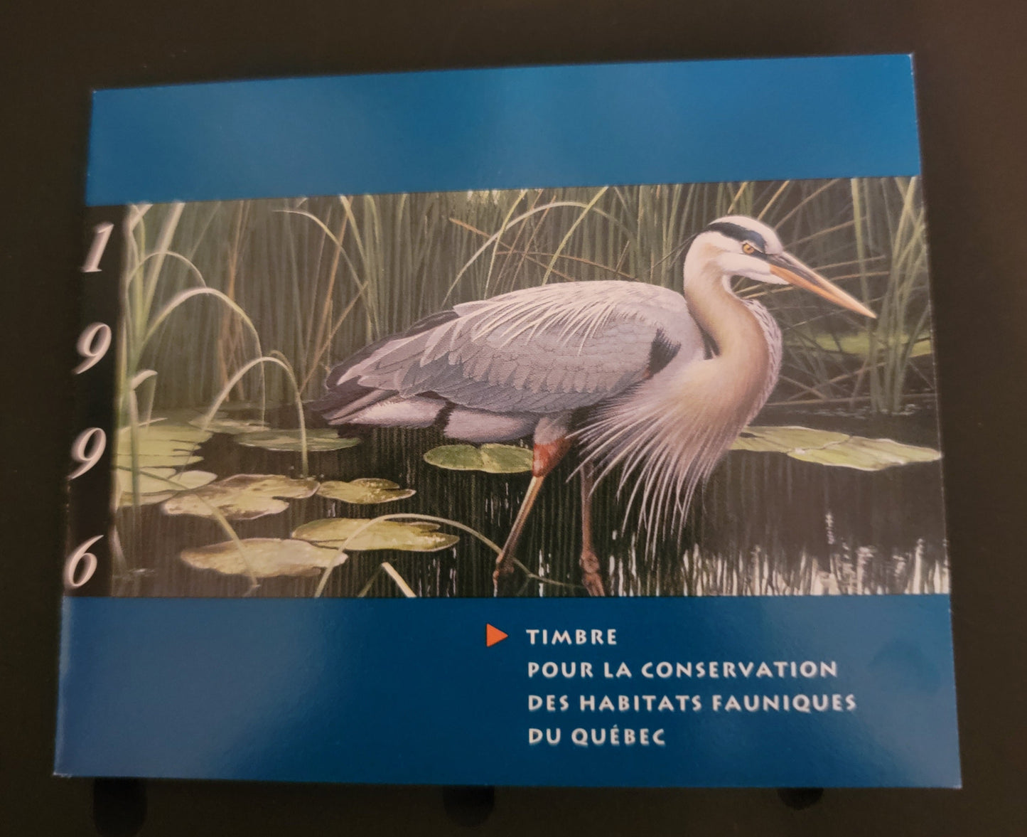 Lot 375 Canada - Province of Quebec #QW9  Multicoloured Great Blue Heron, 1996 Quebec Wildlife Habitat Conservation Issue, A VFNH Miniature Sheet Of 1 On HF Paper