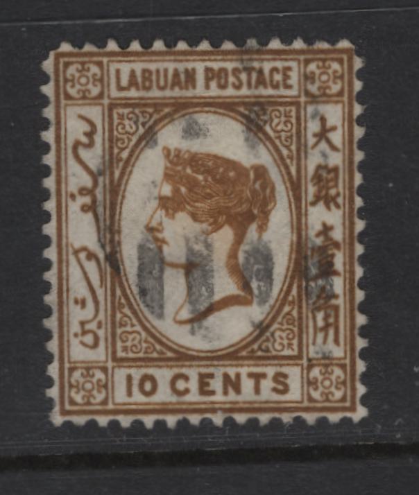 Lot 380 Labuan  (C)  SG#8 10c Brown Queen Victoria, 1880-1882 Engraved Queen Victoria Issue, A Very Fine Used Single, Crown CC Wmk