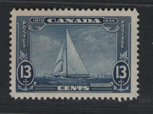 Canada #216 13c Blue Britannia, 1935 Silver Jubilee Issue, A VFNH Single Yellowish Cream Gum