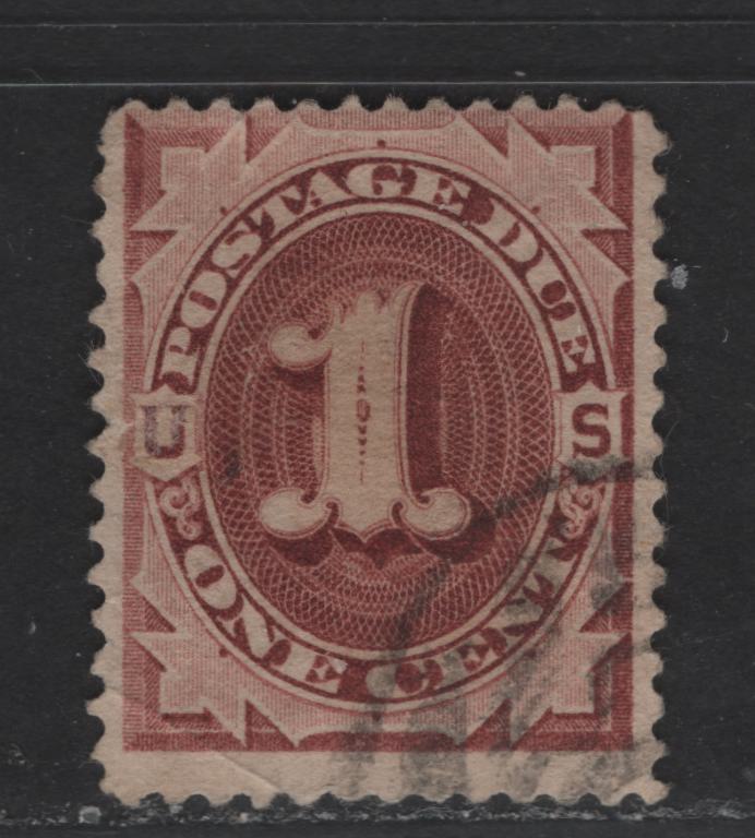 Lot 381 United States Of America #J1 1c Brown Numeral On Engine Turned Background, 1879-1883 First Postage Due Issue, A fine used Single Early 1880's Printing in Deep Claret Brown