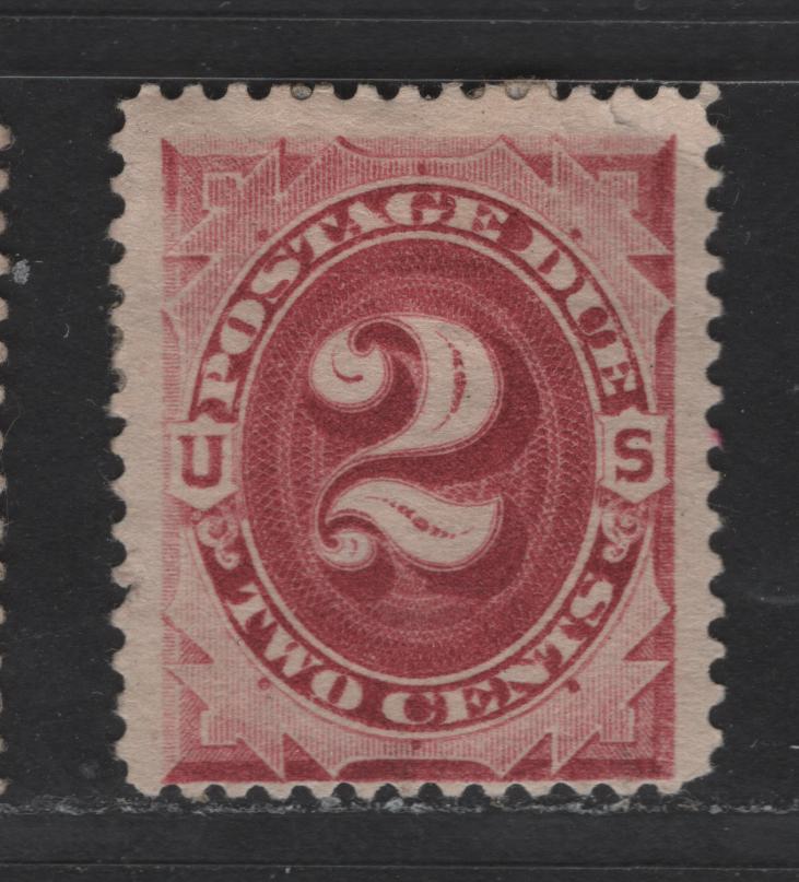 Lot 382 United States Of America #J15 2c Claret Numeral On Engine Turned Background, 1884-1890 Second Postage Due Issue, A Good OG Single 1890 Printing. Fine Appearance, But Severe Corner Crease At UR