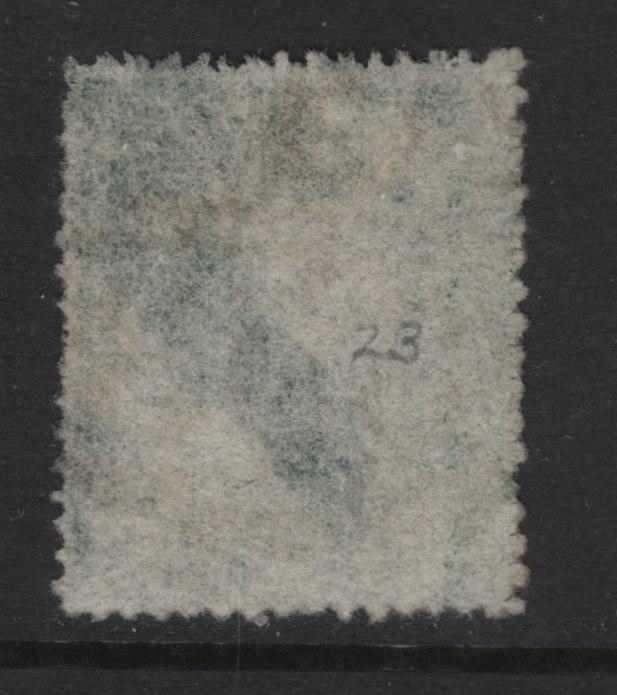 Lot 385 Mauritius (C)  SG#55 1/- Deep Green Britannia, 1862 Britannia Issue, A Very Good Used Single, Intermediate Perf 14-16, Some Thinning On Back