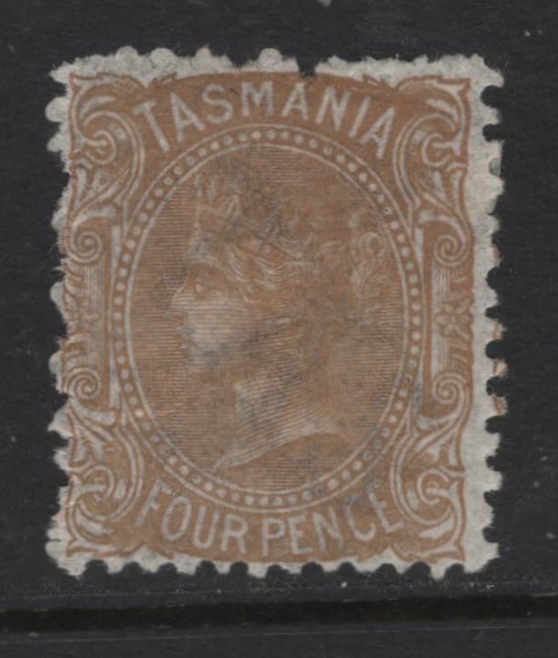 Lot 388 Australia - Tasmania (C) SG#153 4d Buff Queen Victoria, 1871-1878 Queen Victoria Sideface Issue, A FOG Single, Perf 12
