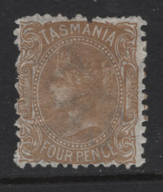 Lot 388 Australia - Tasmania (C) SG#153 4d Buff Queen Victoria, 1871-1878 Queen Victoria Sideface Issue, A FOG Single, Perf 12