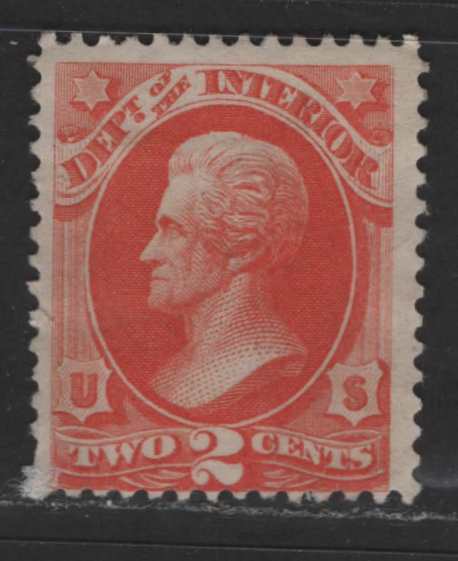 Lot 388 United States Of America #O16 2c Vermilion Andrew Jackson, 1879 National Bank Note Company Official Issue For Interior Department, A Fine Unused Single On Hard Paper