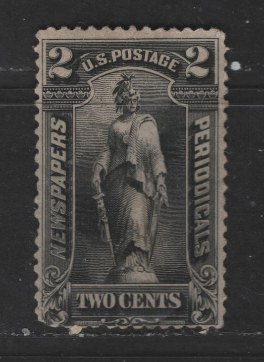 Lot 391 United States Of America #PR103 2c Black Statue Of Freedom, 1895 Unwatermarked Bureau Newspaper Issue, A Fair Unused Single VG Appearance , But Several Corner Creases