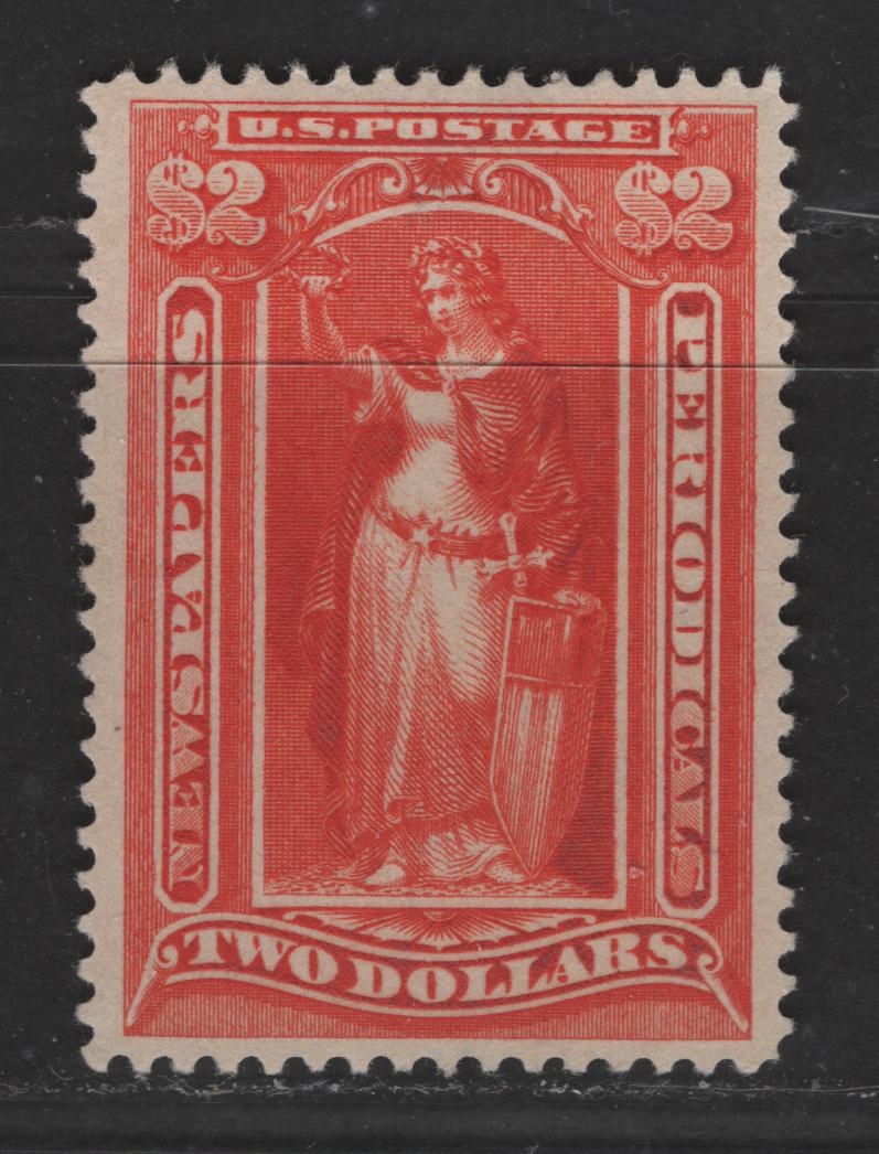 Lot 394 United States Of America #PR120 2 Vermilion Statue Of Freedom, 1895-1897 Watermarked Bureau Newspaper Issue, A VF Unused Single