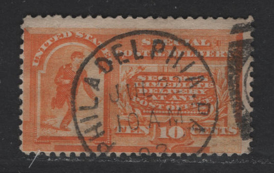 Lot 404 United States Of America #E3 10c Orange Messenger Running, 1893 Columbian Exposition Special Delivery Issue, A Fine Used Single