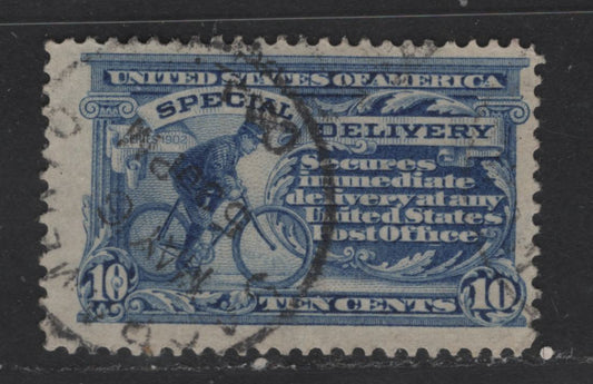 Lot 408 United States Of America #E6 10c Ultramarine Messenger On Bicycle, 1902 Watermarked Special Delivery Issue, A Fine Used Single