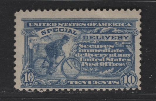 Lot 412 United States Of America #E11 10c Pale Ultramarine & Blue Messenger On Bicycle, 1914-1917 Unwatermarked Special Delivery Issue, A VGNH Singles Perf 11, Fine Appearance, Gum Wrinkle At Top Centre