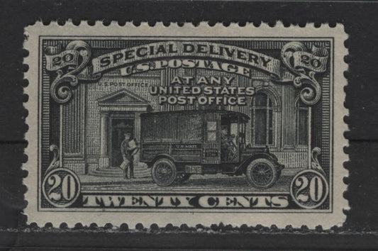 Lot 416 United States Of America #E14 20c Greyish Black Post Office Truck, 1925 Fourth Bureau Special Delivery Issue, A Fine NH Single Perf. 11, Flat Plate Printing, Unwatermarked