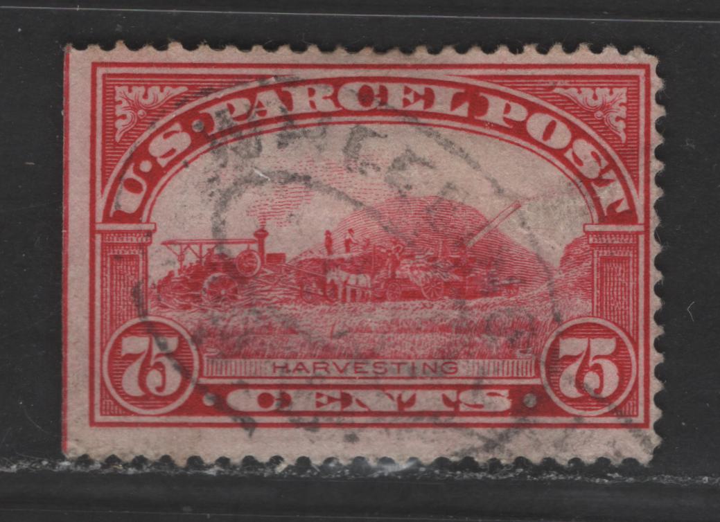 Lot 423 United States Of America #Q11 75c Carmine Rose Harvesting Whear, 1913 Parcel Post Issue, A VG Used Single