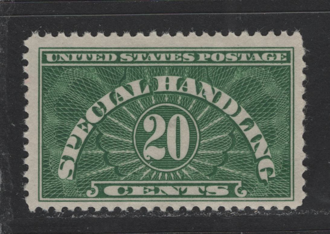 Lot 431 United States Of America #QE3a 20c Green Numeral On Engine Turned Background, 1925-1955 Special Handling Stamps, A Fine NH Single Dry Printing