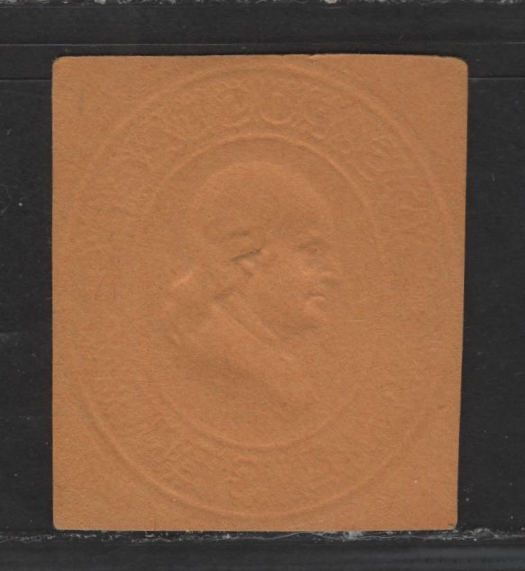 Lot 438 United States Of America #U76 1c Blue Benjamin Franklin , 1870-1871 Reay Issue, A Good Unused Single On Orange ;Paper